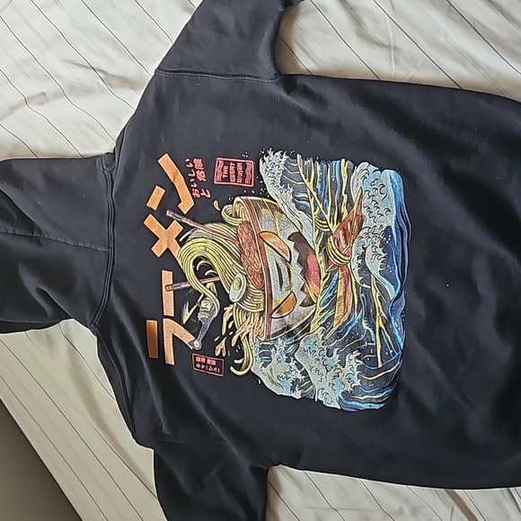 Japanese Ramen Graphic Hoodie Y2K Streetwear Black - Picture 4 of 4